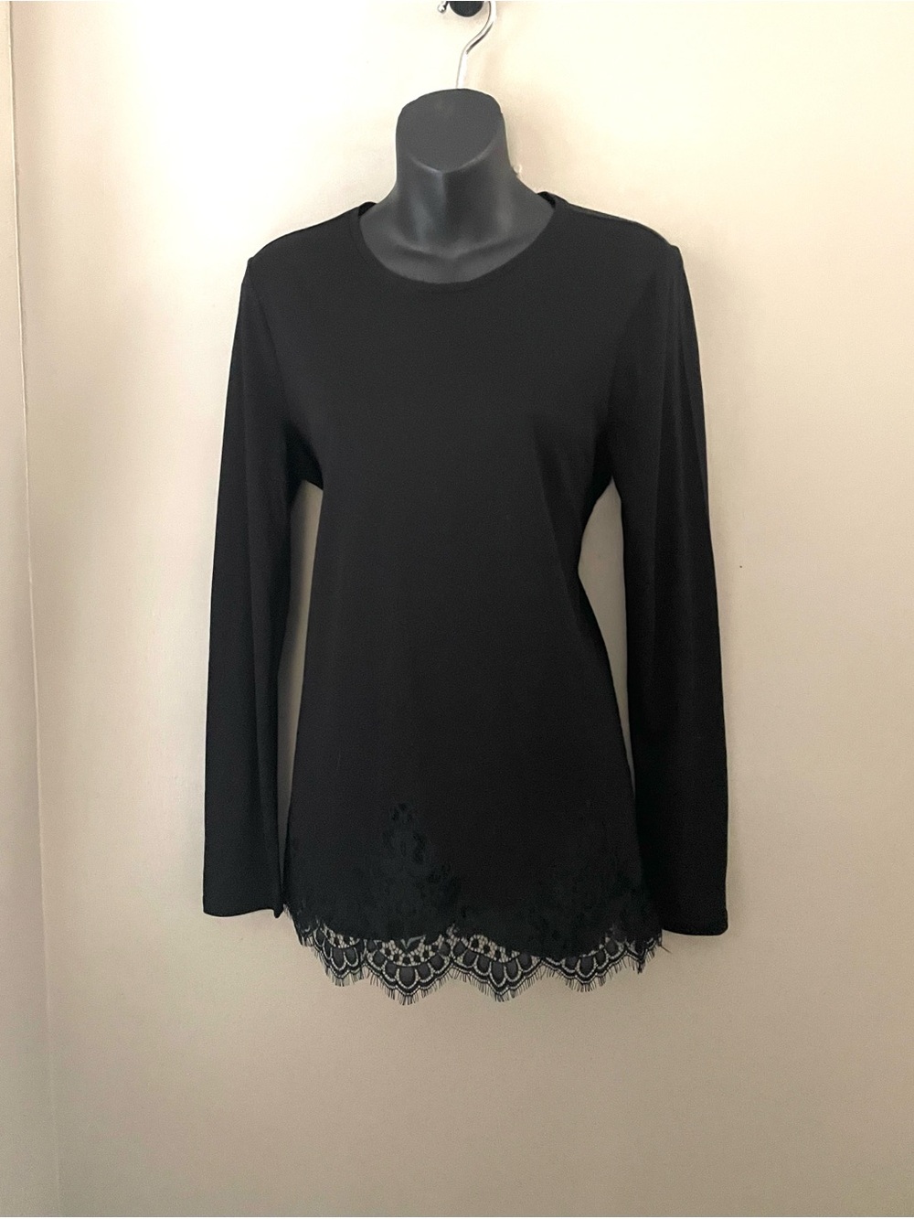 Ralph Lauren Black Laced Hem Top